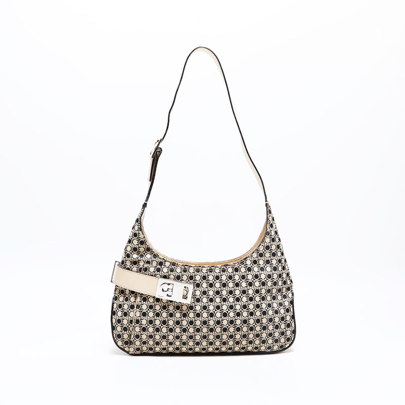 フェラガモ FERRAGAMO ガンチーニ キャンバス ショルダーバッグ【中古】