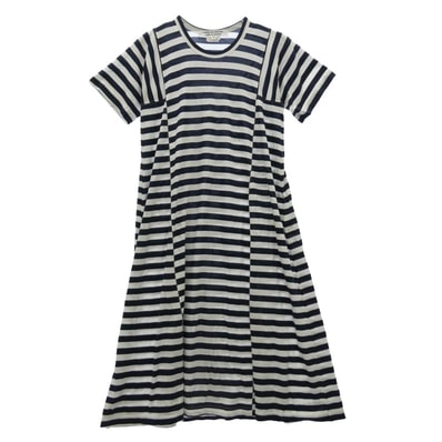 COMME des GARCONS コムデギャルソン ワンピース コムコム 20SS RG-T022 ボーダー 切替 ワンピース ブラック系 ホワイト系 XS【美品】【中古】