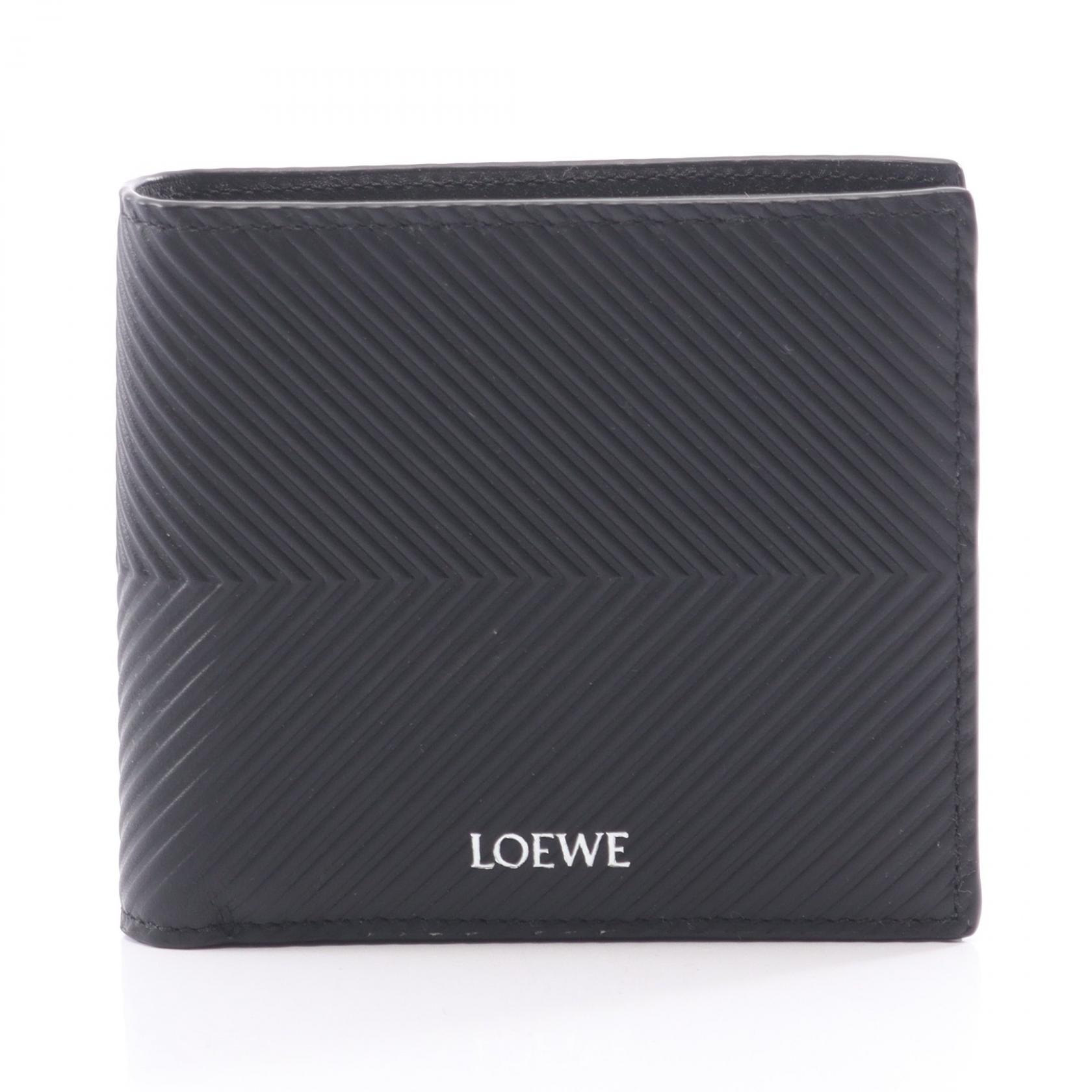 ロエベ LOEWE バイフォールド コインウォレット 二つ折り財布 財布 レザー メンズ ブラック系 C779501X011100 【新品】