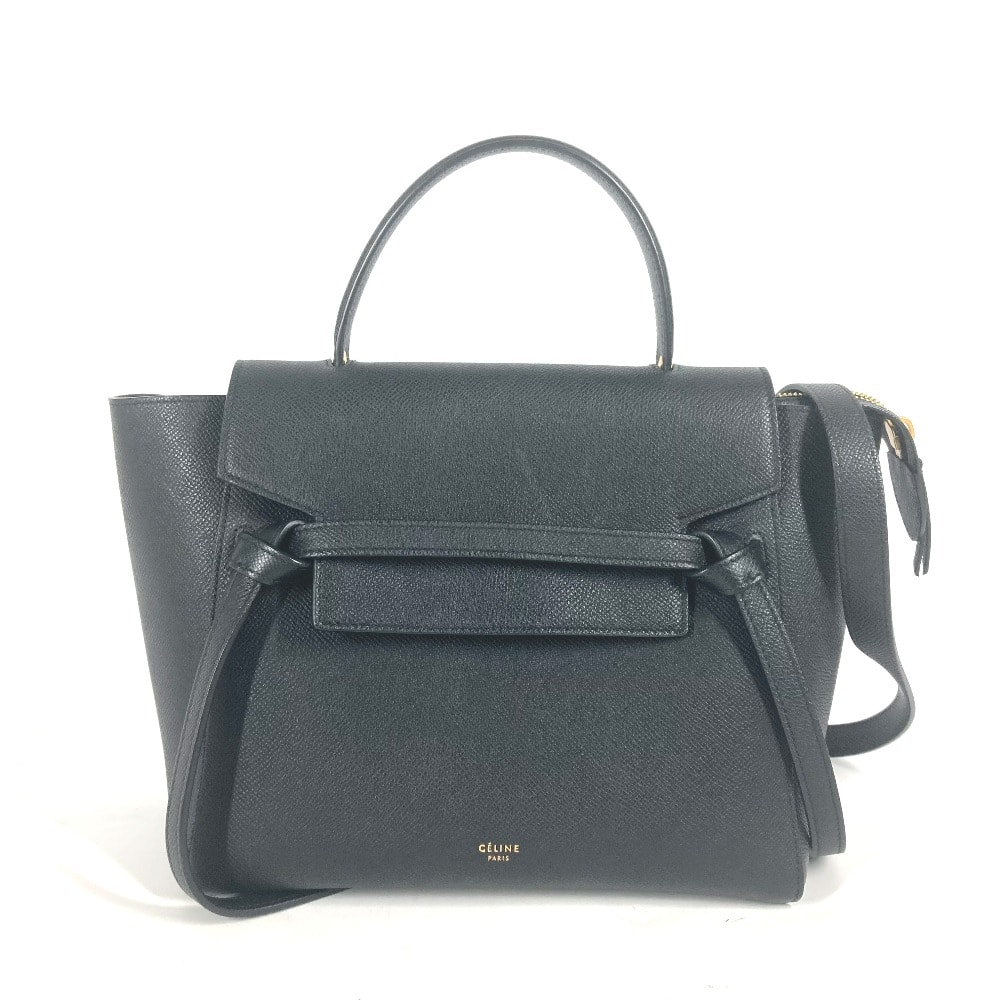 セリーヌ CELINE ベルトバッグ マイクロ トートバッグ 2WAY ショルダーバッグ 肩掛け 斜め掛け ハンドバッグ レザー ブラック