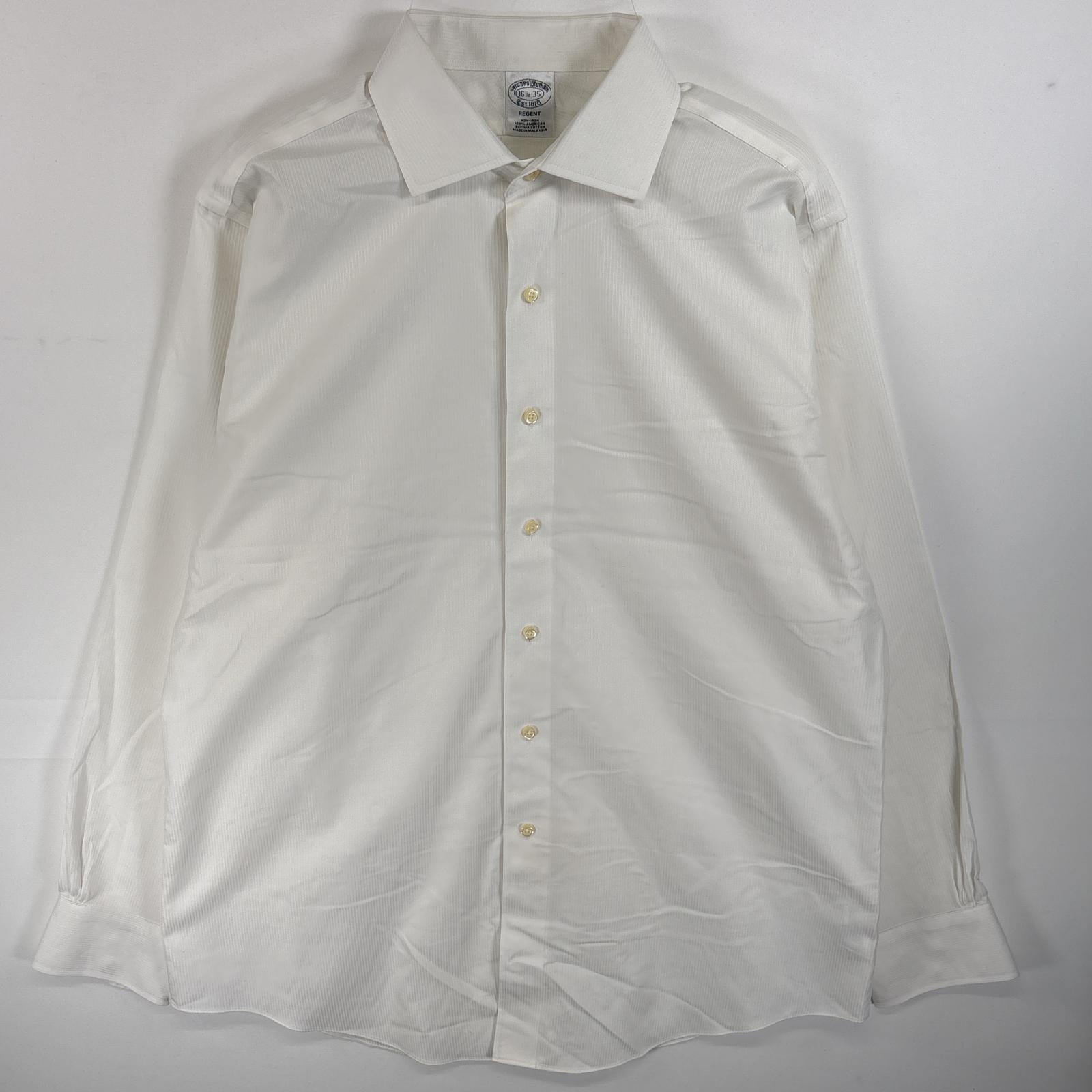 古着 ブルックスブラザーズ Brooks Brothers 長袖シャツ REGENT NON-IRON 大きいサイズ 16 1/2 XL  ホワイト ストライプ メンズ