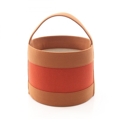 エルメス HERMES バスケット シャーウッドPM ハンドバッグ バッグ ウールツイル レディース ブラウン系 【中古】