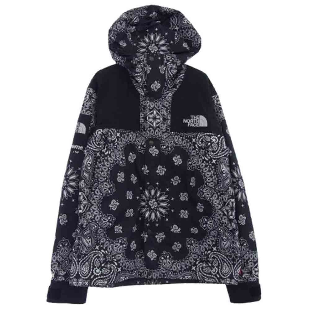 Supreme シュプリーム ジャケット 14aw NP51400I THE NORTH FACE Bandana Mountain Parka バンダナ プリント マウンテン パーカー ブラック系【中古】