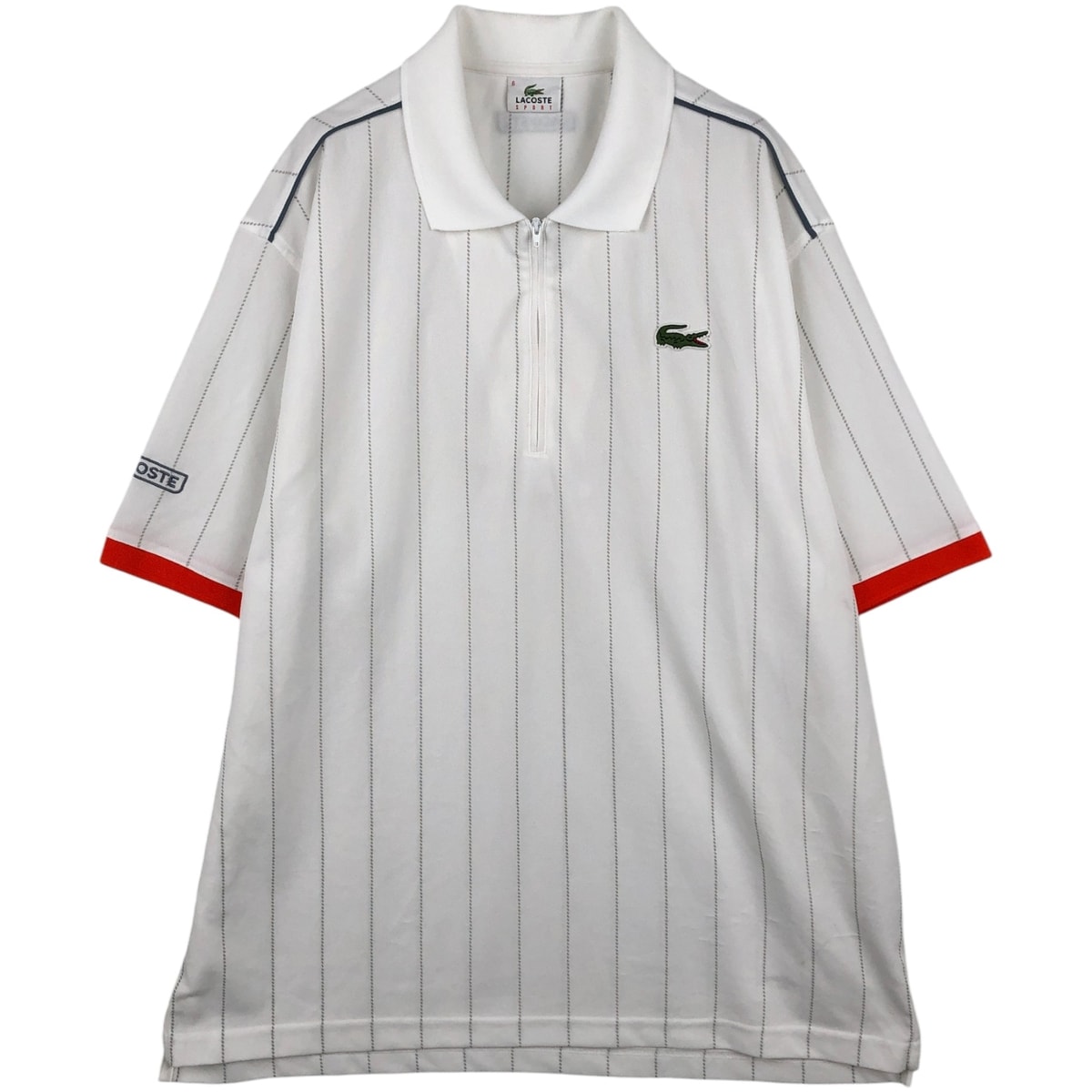 古着 ラコステ LACOSTE SPORT 半袖 ストライプ ポロシャツ 6 メンズL相当/eaa635151