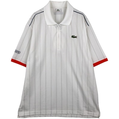 古着 ラコステ LACOSTE SPORT 半袖 ストライプ ポロシャツ 6 メンズL相当/eaa635151