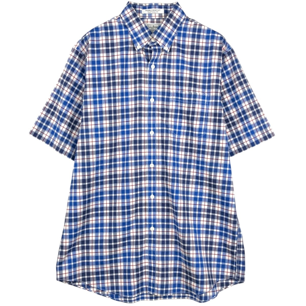 古着 90~00年代 エルエルビーン L.L.Bean WRINKLE RESISTANT TRADITIONAL FIT 長袖 ボタンダウンチェックシャツ メンズM相当/eaa660959