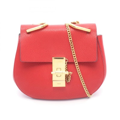 クロエ Chloe Drew ドリュー ショルダーバッグ バッグ レザー レディース レッド系 3S1031 【中古】