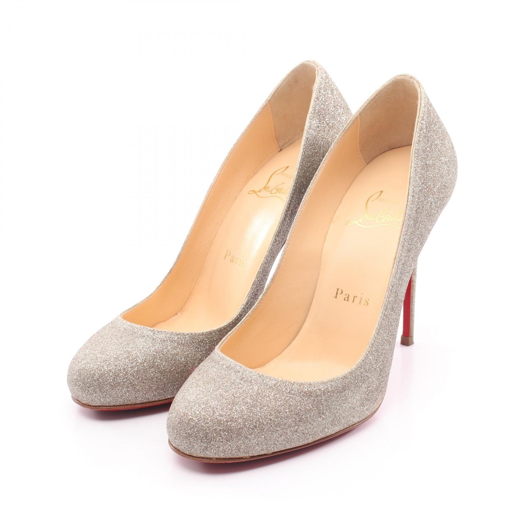 クリスチャンルブタン Christian Louboutin パンプス 靴 グリッター レディース ゴールド系 【中古】