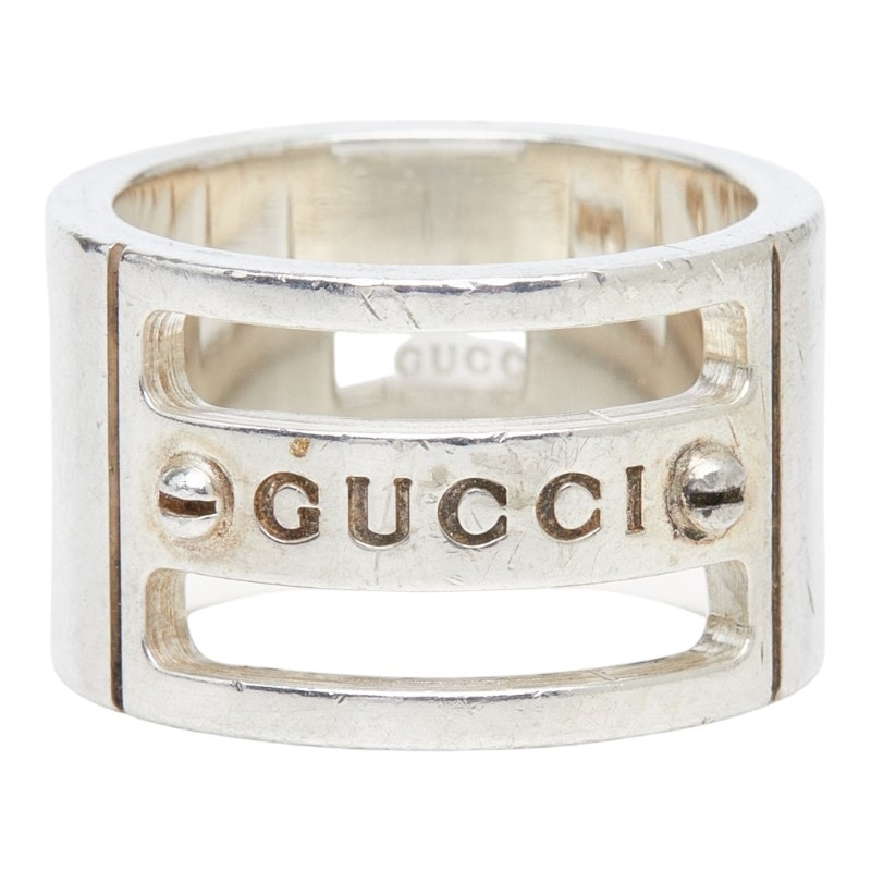 グッチ ロゴ ビス リング 指輪 #6 SV925 シルバー レディース GUCCI 【中古】