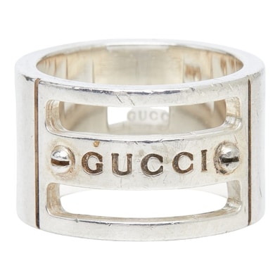 グッチ ロゴ ビス リング 指輪 #6 SV925 シルバー レディース GUCCI 【中古】