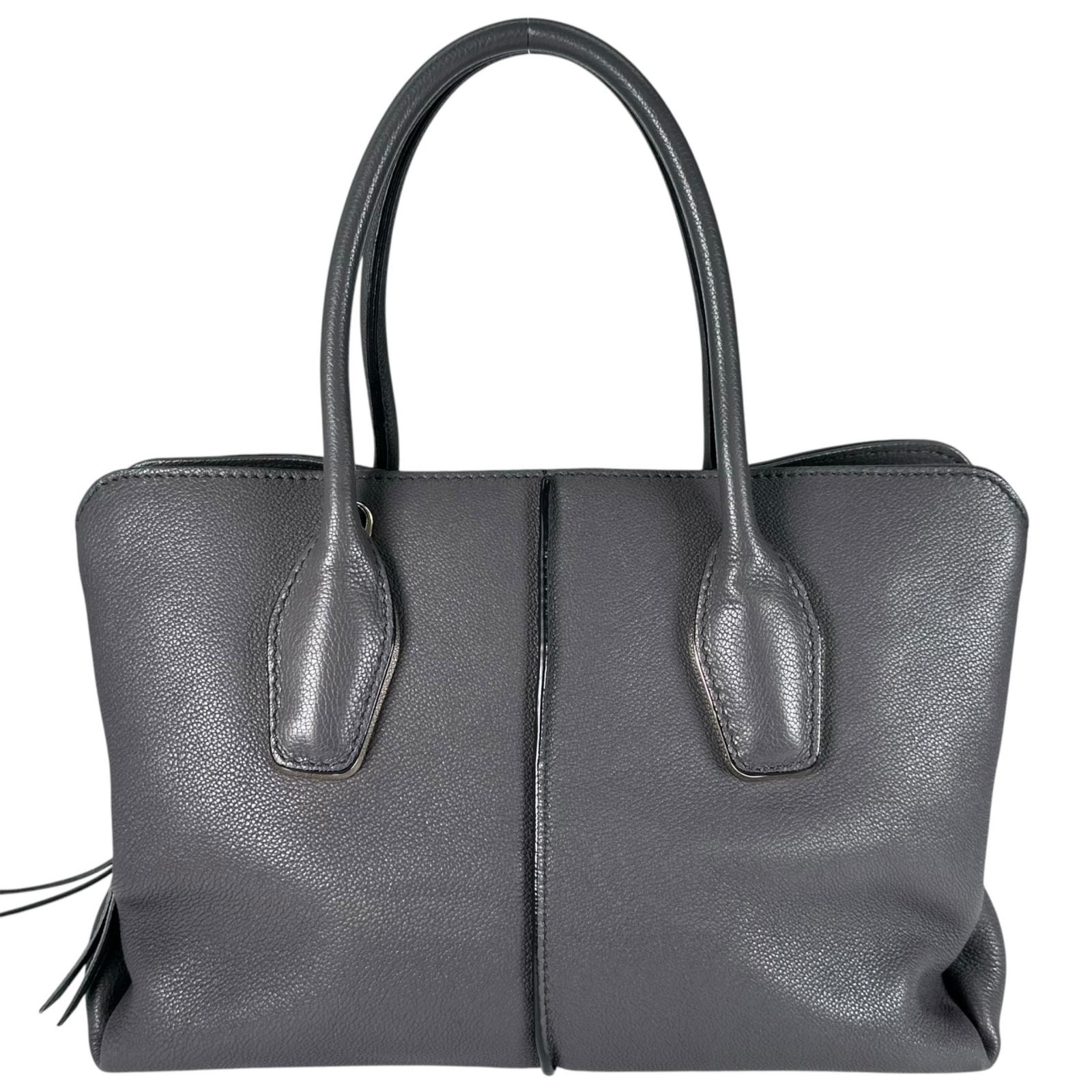 美品 TOD’S トッズ ハンドバッグ レザー グレー レディース【中古】