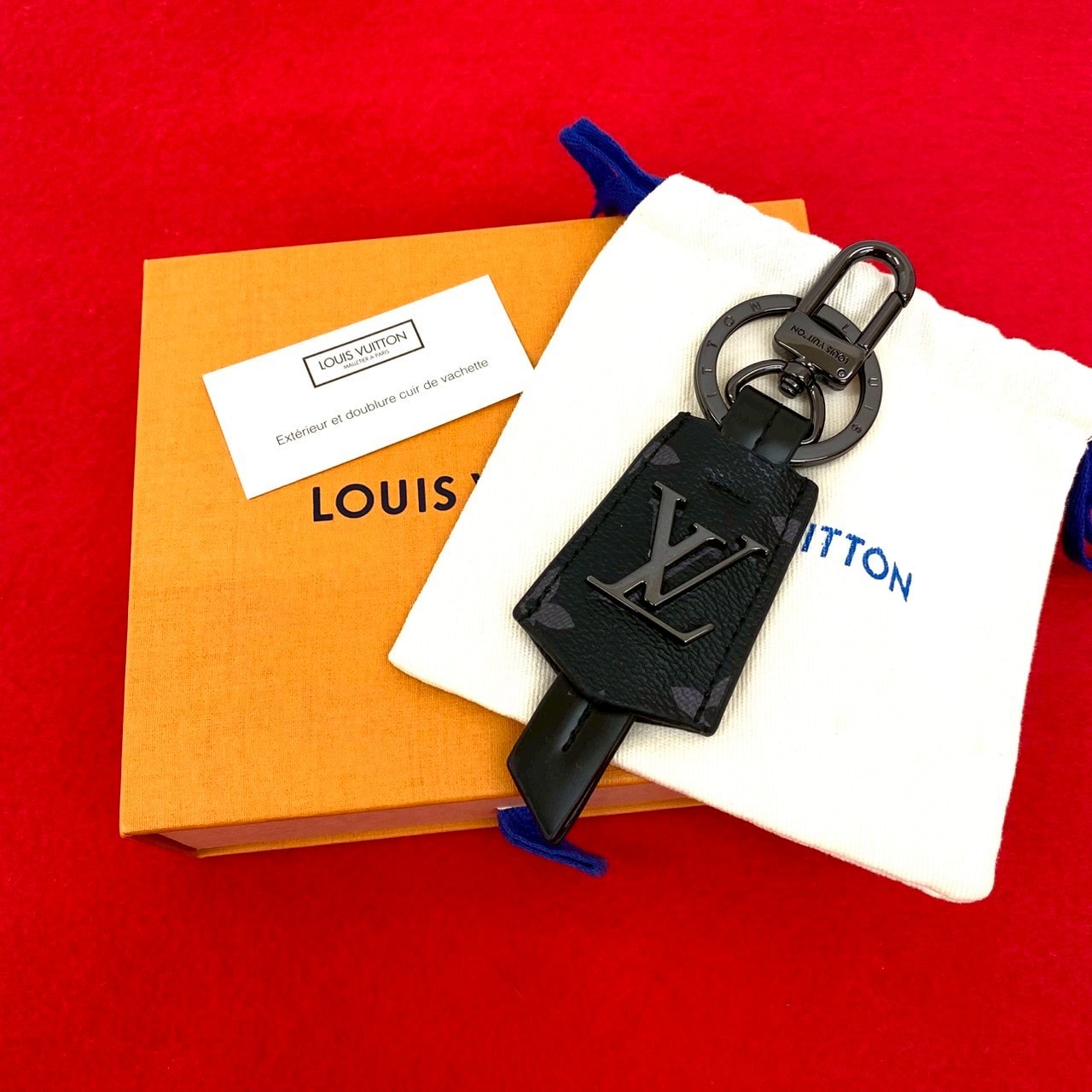 LOUIS VUITTON ルイヴィトン ポルトクレ クロッシュ クレ モノグラムエクリプス レザー PVC キーホルダー ブラック
 41640