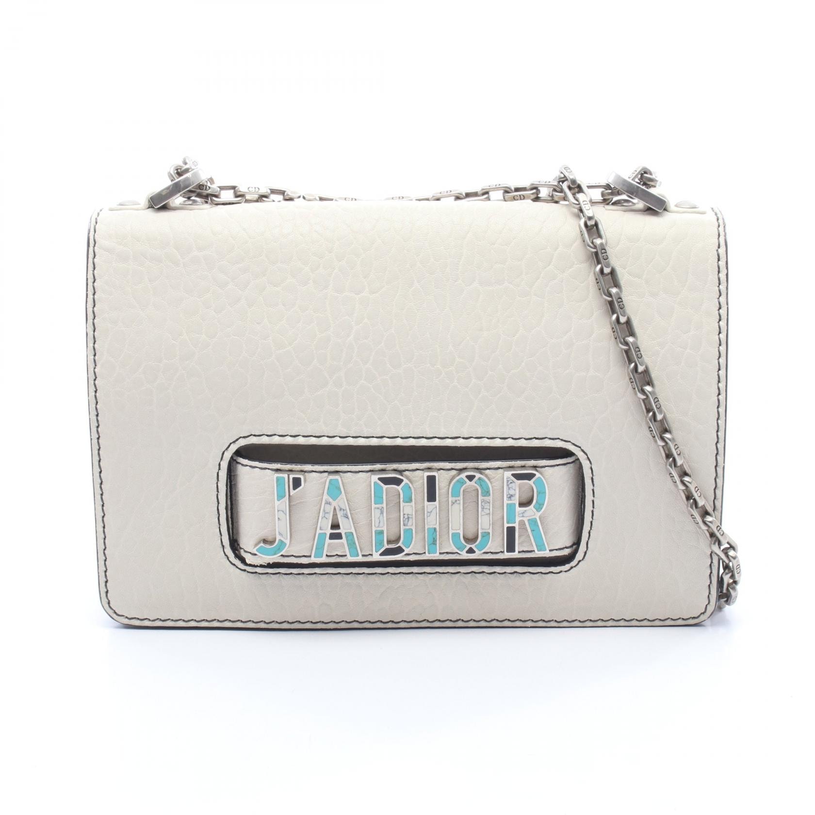 ディオール Dior ジャディオール モザイクロゴ ショルダーバッグ バッグ レザー レディース アイボリー系 M9000VQAM 【中古】