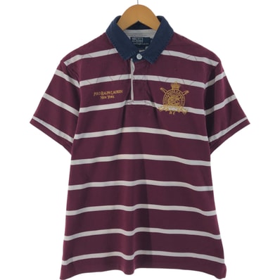 古着 ラルフローレン Ralph Lauren POLO by Ralph Lauren CUSTOM FIT ボーダー柄 半袖 ボーダー ポロシャツ メンズXL相当/eaa533088