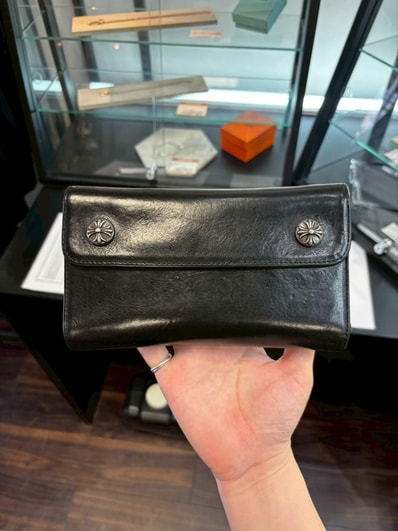 Chrome Hearts Wave Horseshoe Button Nylon Wallet "Black"