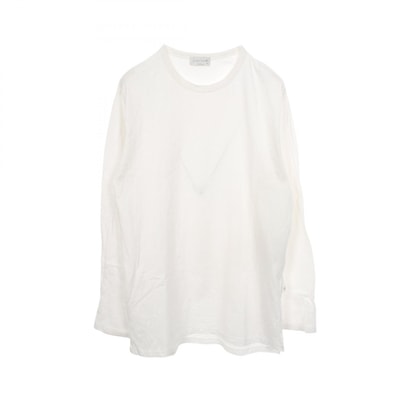 ヨウジヤマモト Yohji Yamamoto クルーネック 長袖Tシャツ 衣料品 トップス コットン メンズ ホワイト系 HG-T61-985 【中古】