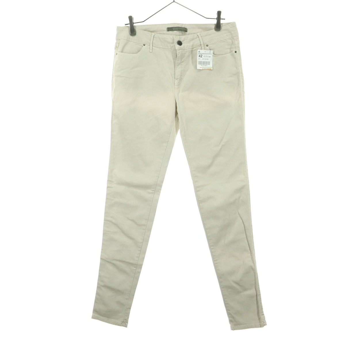 ZARA BASIC ザラベーシック スキニーデニムパンツ 42 ベージュ