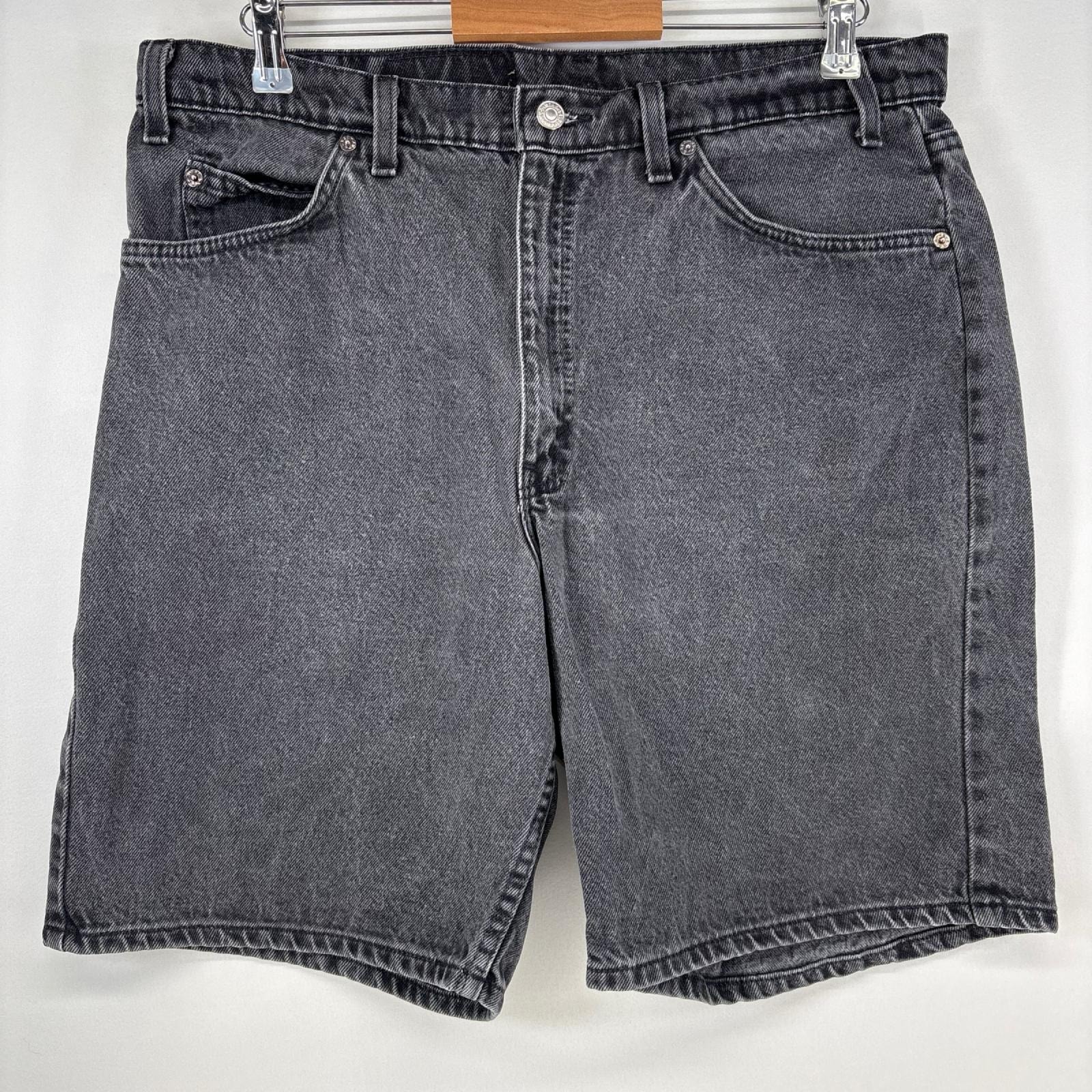 古着 90's/90年代 リーバイス Levi's ショートパンツ 550 オレンジタブ ハーフパンツ デニム バギー テーパード w38 ブラック系 メンズ