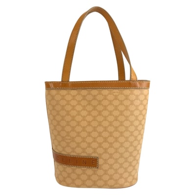 美品 CELINE セリーヌ ヴィンテージ マカダム ベージュ ブラウン PVC トートバッグ ハンドバッグ 604268 【中古】