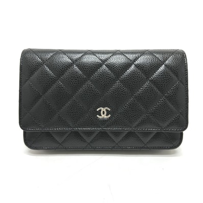 シャネル CHANEL マトラッセ ココマーク クラシック チェーンウォレット AP0250 CC カバン 斜め掛け 長財布 ショルダーバッグ キャビアスキン ブラック 未使用
