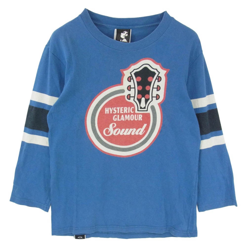 HYSTERIC GLAMOUR ヒステリックグラマー 4CL-2781 SOUND サウンドプリント クルーネック 七分袖 カットソー Tシャツ ブルー系 S【中古】