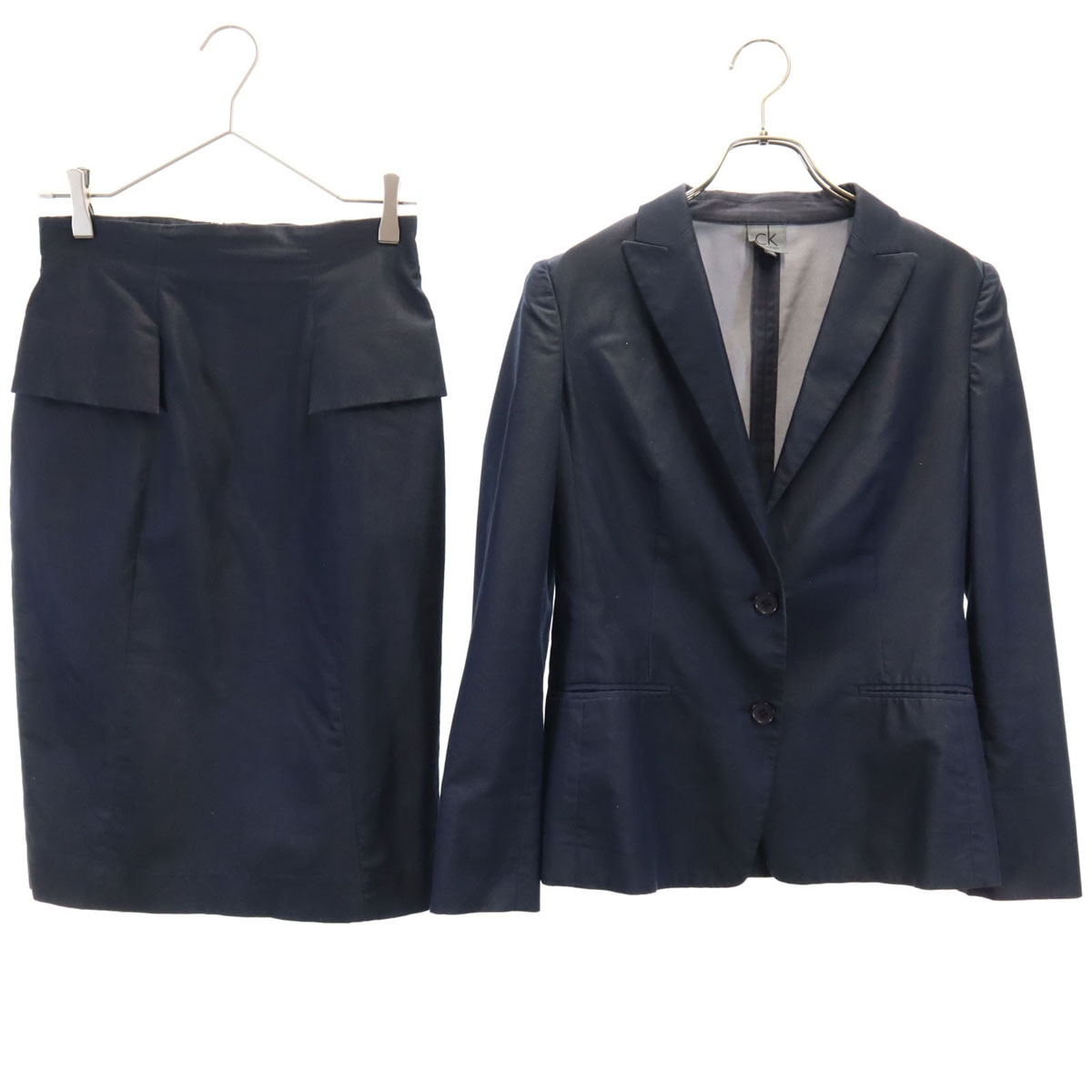 Calvin klein カルバンクライン スカートスーツ 上下セットアップ 4 ネイビー