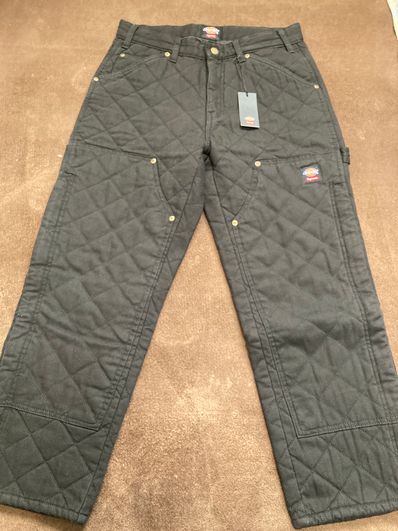 Supreme x Dickies Quilted Denim Work Pant "Black"