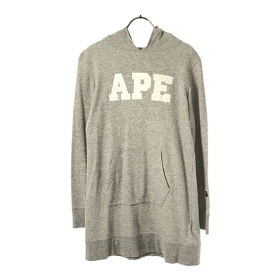 A BATHING APE アベイシングエイプ 日本製 長袖 パーカー S グレー プルパーカー トレーナー