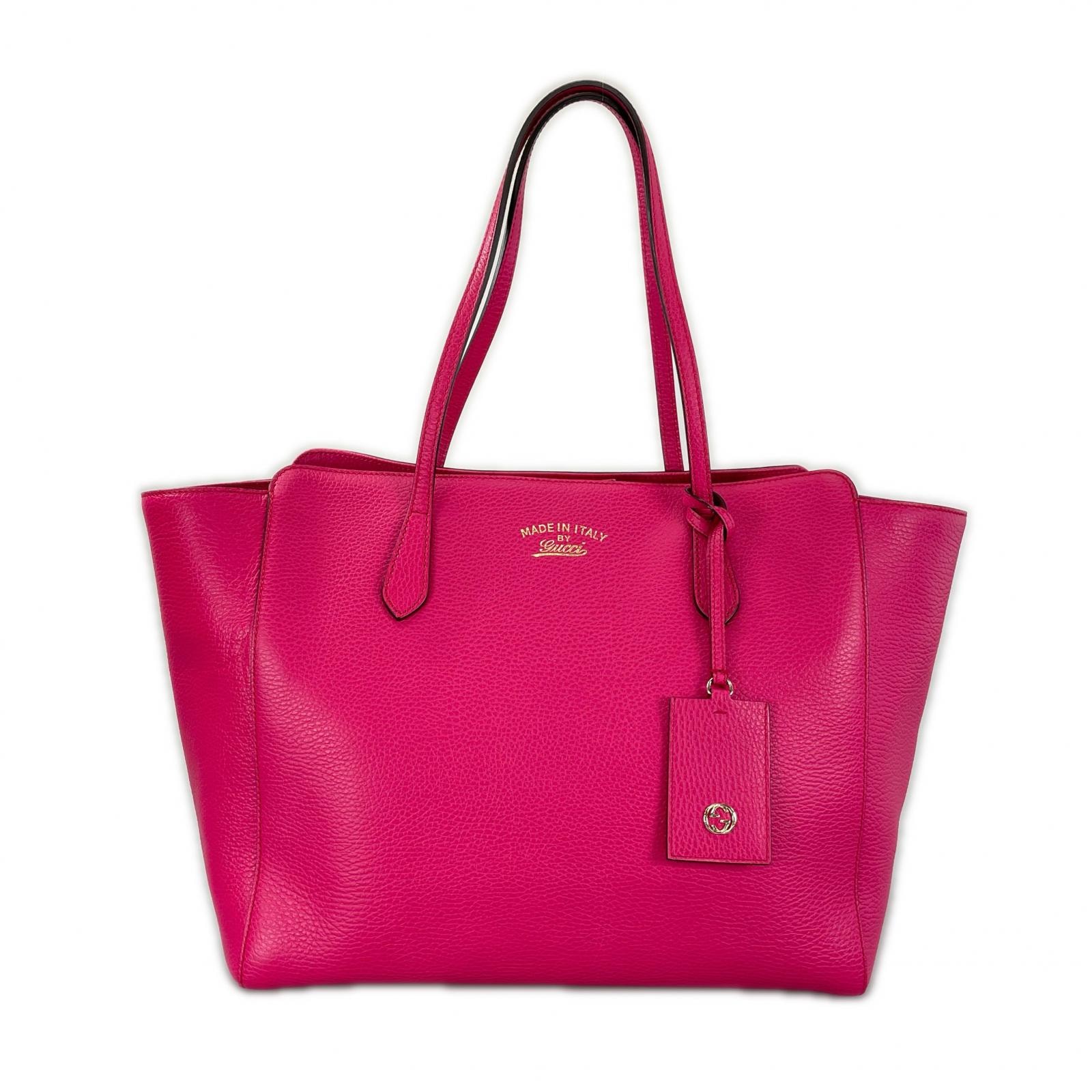 美品 GUCCI グッチ スウィング トートバッグ 354397 トートバッグ レザー ピンク レディース【中古】