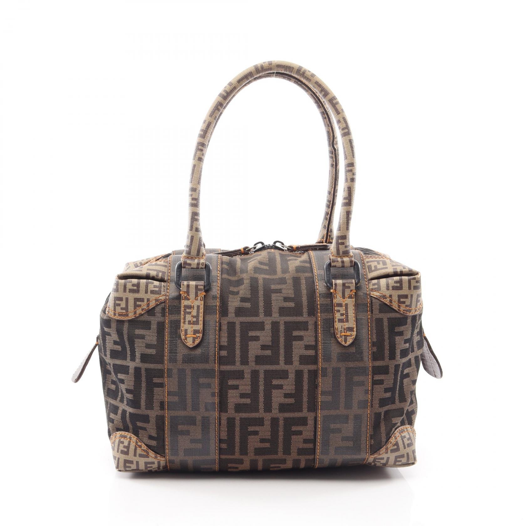 フェンディ FENDI ズッカ ハンドバッグ バッグ PVCコーティングキャンバス レディース ブラウン系 / ベージュ系 / ブラック系 【中古】