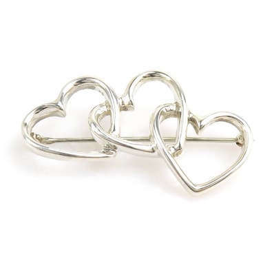 ティファニー TIFFANY&Co. ブローチ トリプルハート シルバー925 シルバー レディース【中古】 e61879