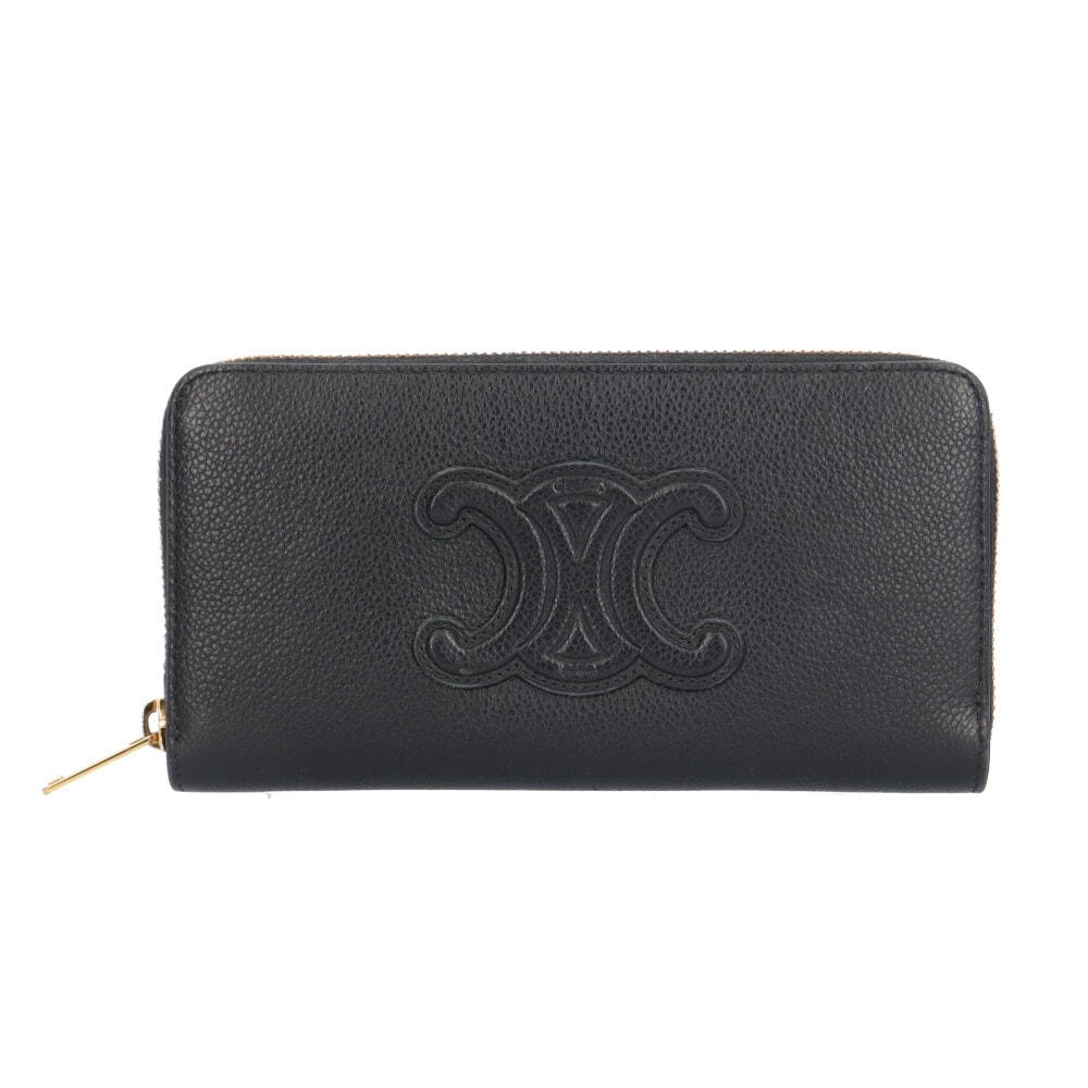 セリーヌ ラージジップウォレット トリオンフ 長財布 レザー ユニセックス CELINE  中古