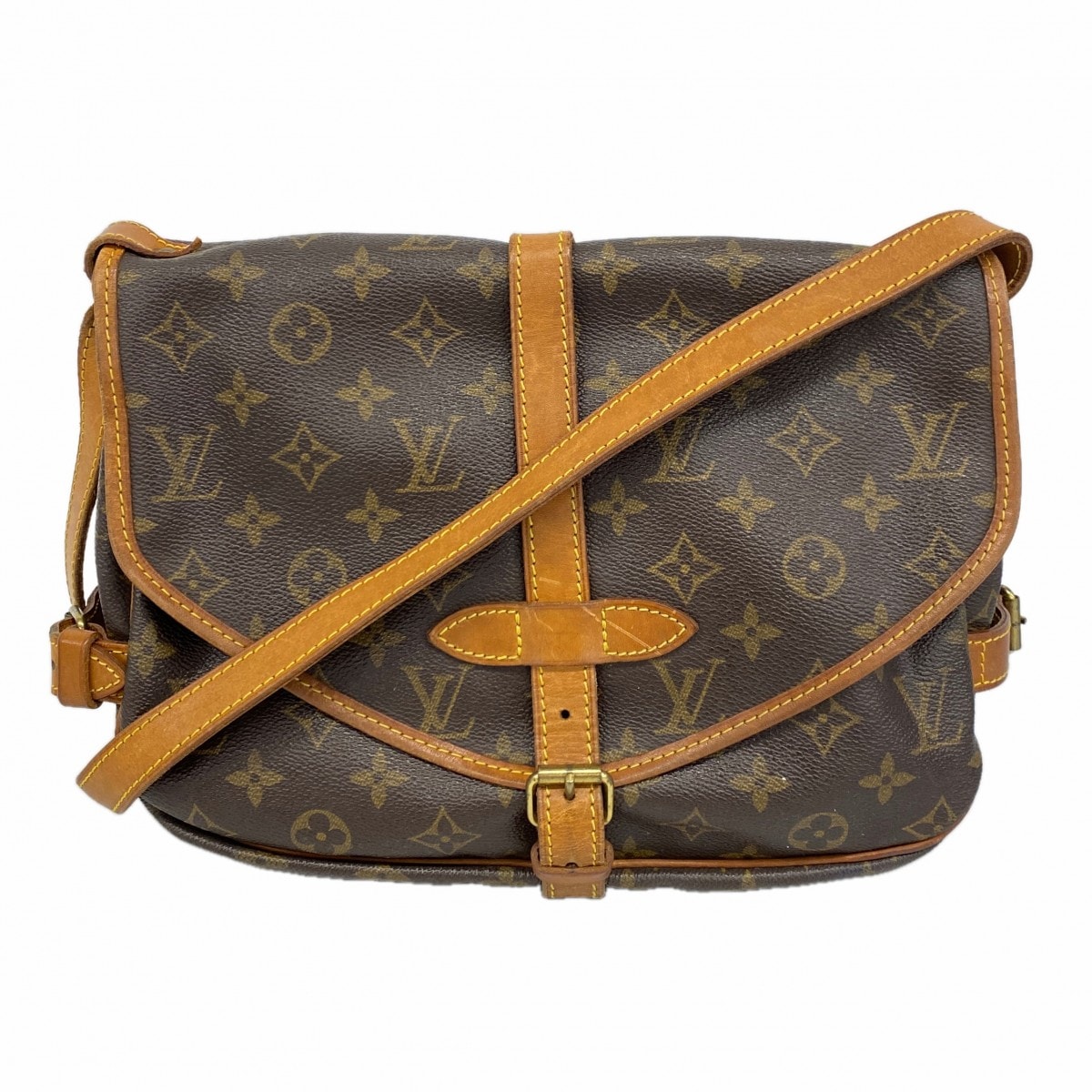 【6db1584】ルイヴィトン ショルダーバッグ モノグラム ソミュール30 M42256 ブラウン【中古】レディース