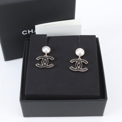 ■極美品 シャネル ココマーク フェイクパール アクセサリー イヤリング