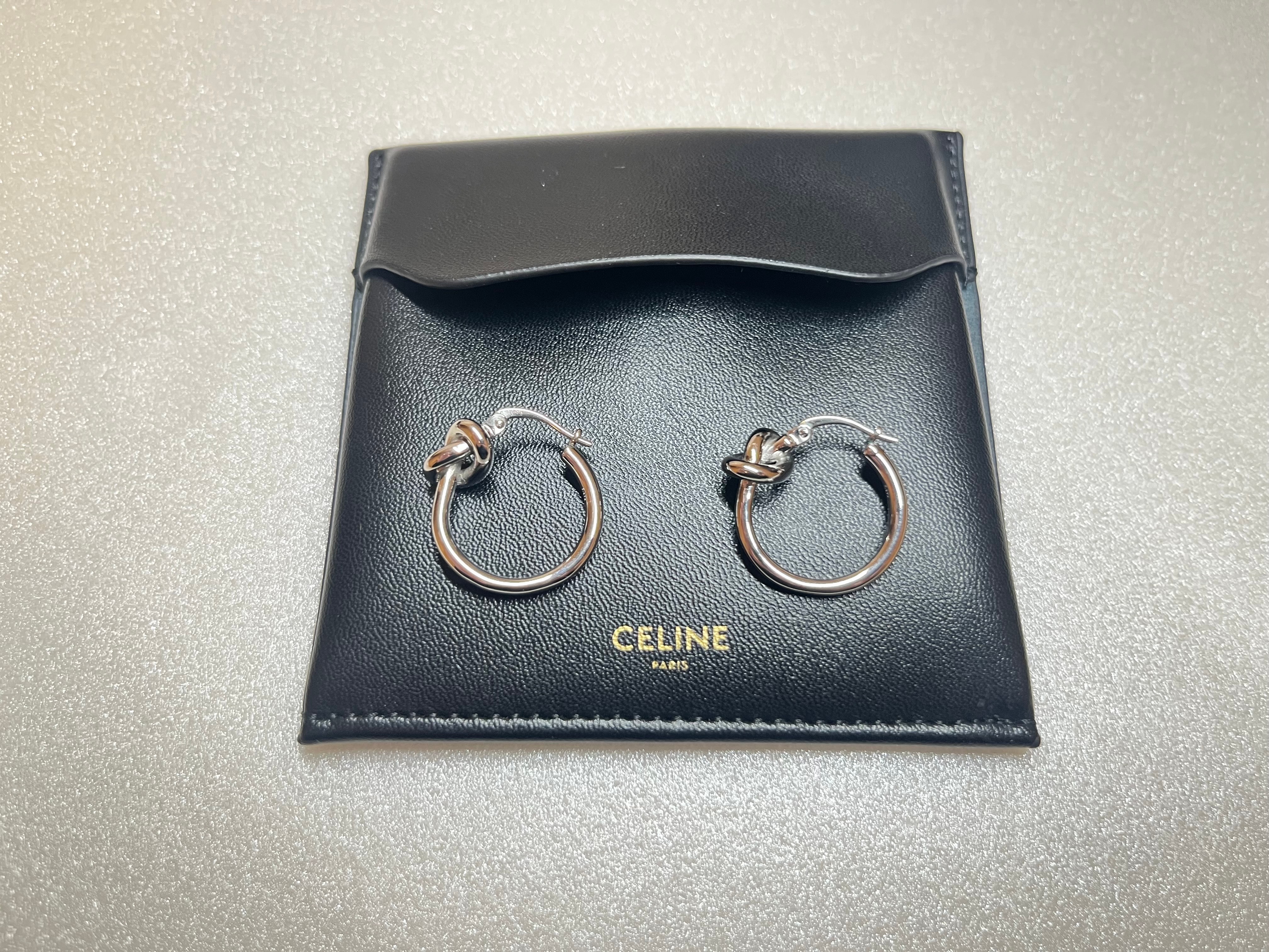 B (目立った傷や汚れなし)】セリーヌ ノット スモールフープ