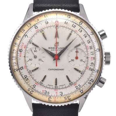 ブライトリング BREITLING Ref.808 ヴィンテージ クロノマット クロノグラフ シルバー 手巻き メンズ 腕時計 C#146498