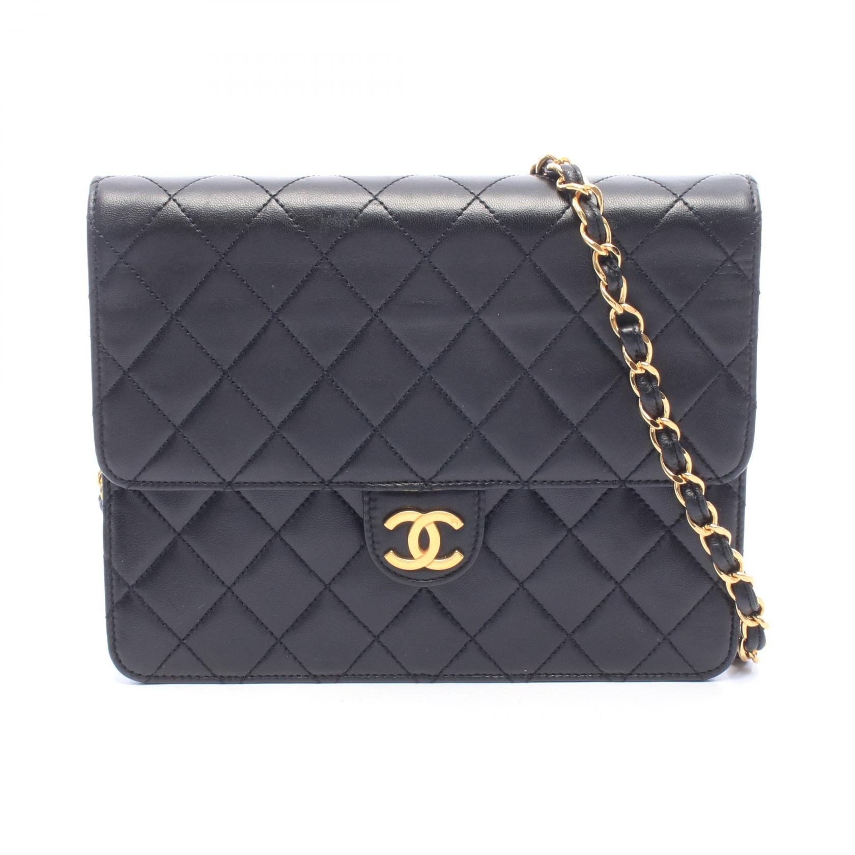 シャネル CHANEL マトラッセ シングルフラップ ショルダーバッグ バッグ ラムスキン(羊革) レディース ブラック系 【中古】