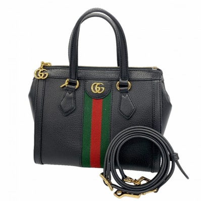 【6db1956】グッチ ハンドバッグ オフィディア 719882 レザー ブラック ゴールド金具 2wayバッグ【中古】レディース