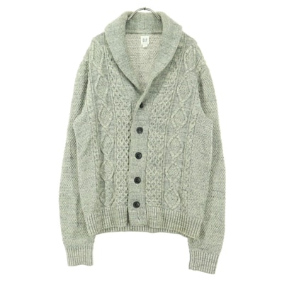 GAP ギャップ 長袖 ショールカラー ニットカーディガン M グレー