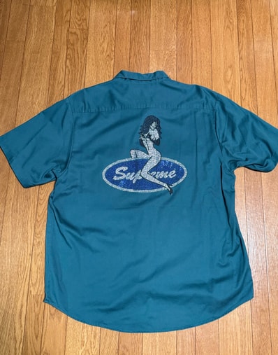 Supreme Rhinestone Pin Up S/S Work Shirt "Work Green"