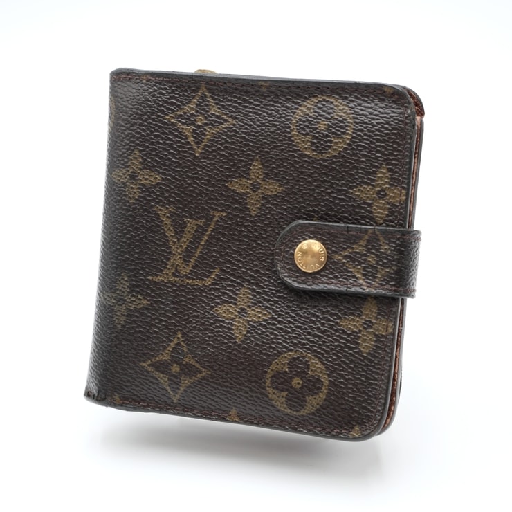 LOUIS VUITTON(ルイ・ヴィトン)コンパクト・ジップ ヴィンテージ 二つ折り財布 モノグラム ブラウン ゴールド金具 M61667 レディース【中古】