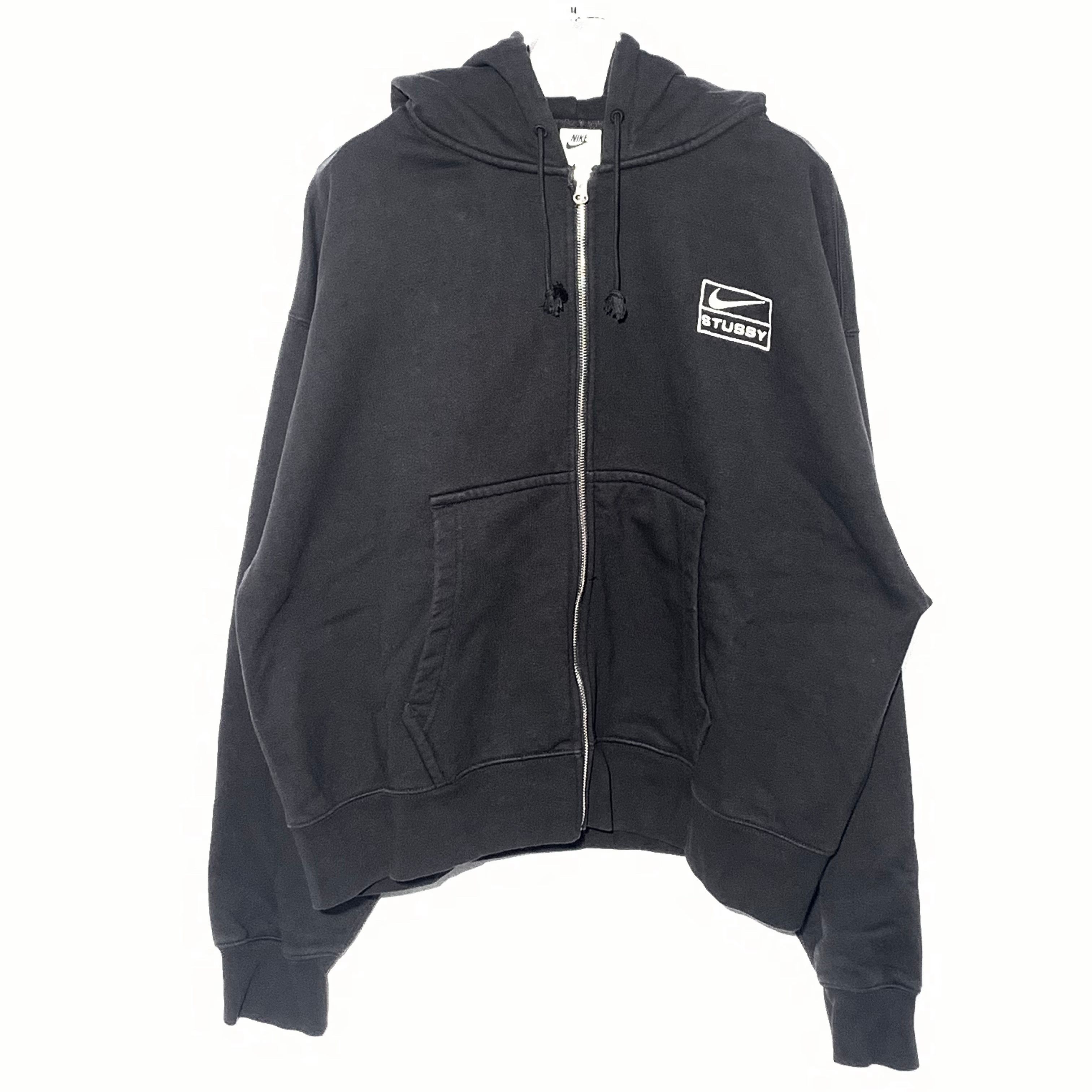 Stussy x Nike Stone Washed Fleece Zip Hoodie "Black" (US Size) FJ9175-010