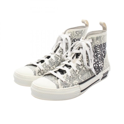 ディオール Dior DIOR × Shawn Stussy B23 刺繍 スニーカー 靴 キャンバス ラバー メンズ ホワイト系 / ブラック系 【中古】