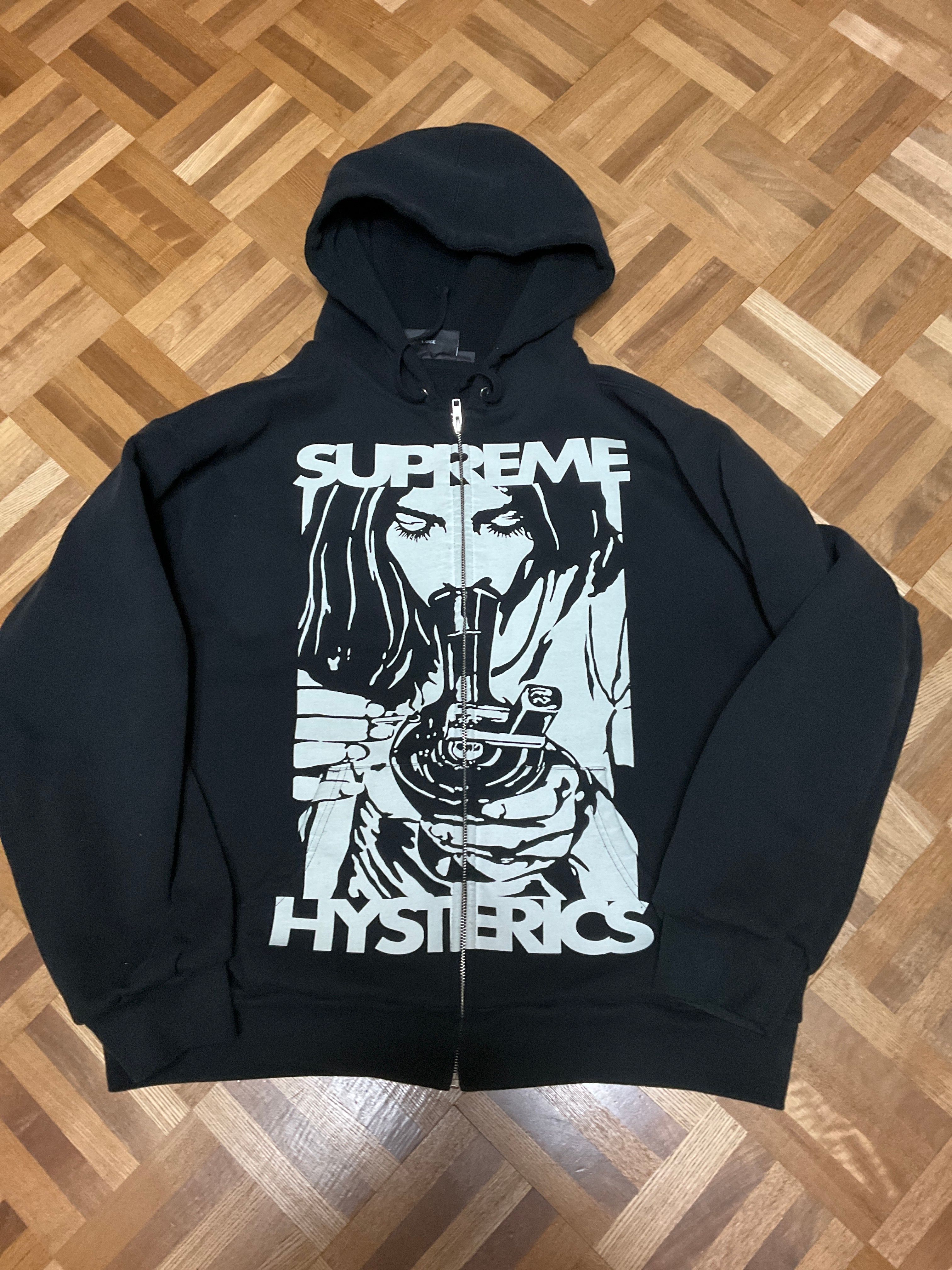Supreme x HYSTERIC GLAMOUR Thermal Lined Zip Up Hooded Sweatshirt "Black"