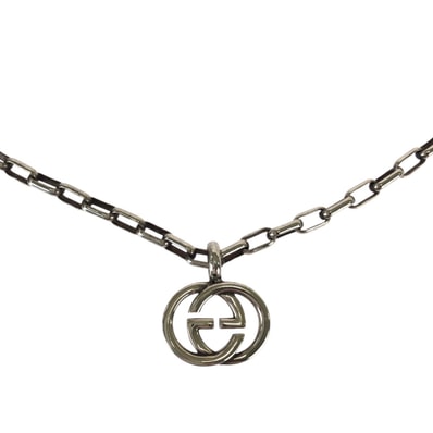 美品 GUCCI グッチ インターロッキング シルバー SV925 シルバー ネックレス 600187 【中古】
