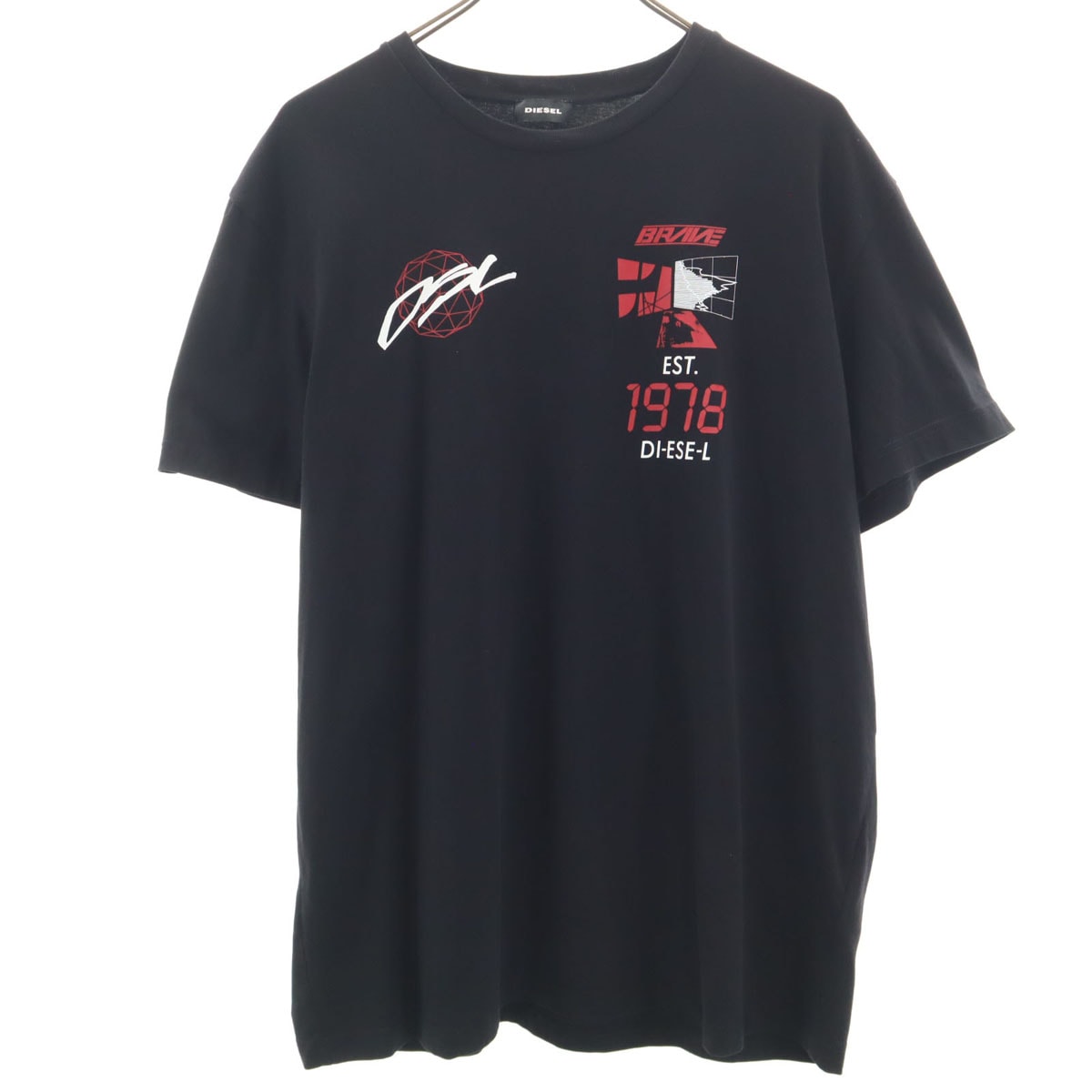 DIESEL ディーゼル 半袖 Tシャツ XXL ブラック ビッグサイズ