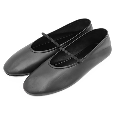 【新品同様】THE ROW ザロウ バレエシューズ サイズ 40 レディース Elastic エラスティック レザー フラット シューズ 無地 革靴 袋付属 ブラック 黒 イタリア製