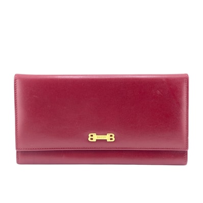 バリー BALLY 長財布 ヴィンテージ フラップ ボルドー