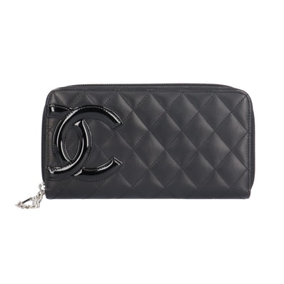 シャネル カンボン 長財布 レザー レディース CHANEL 中古