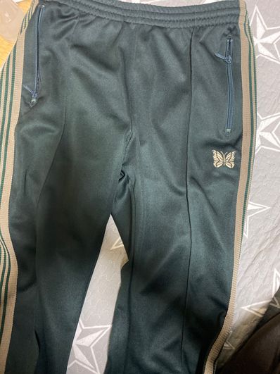 Needles NARROW TRACK PANT - POLY SMOOTH "Dark Green"